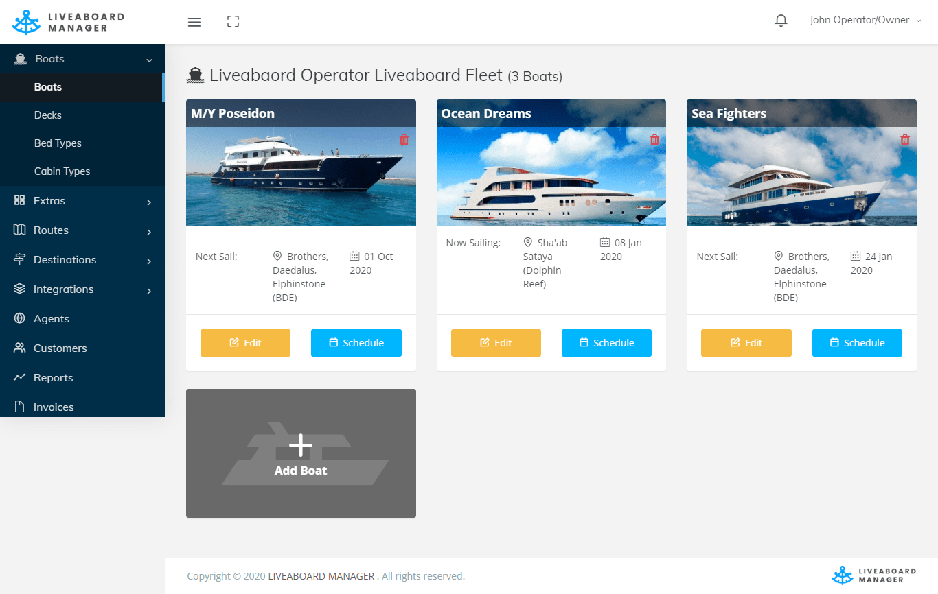 Liveaboard Manager Boats